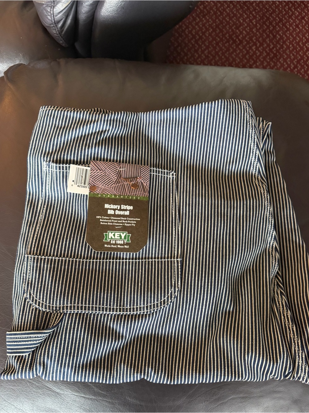 KEY Hickory Stripe Men's Work Pants - Black/White